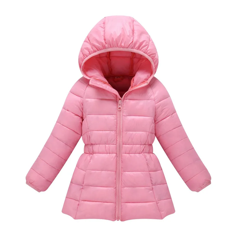 

Fashion Girls Autumn Winter Jacket Kids Warm Hooded Down Cotton Coats for G Children Soild Cotton Padded Overcoat
