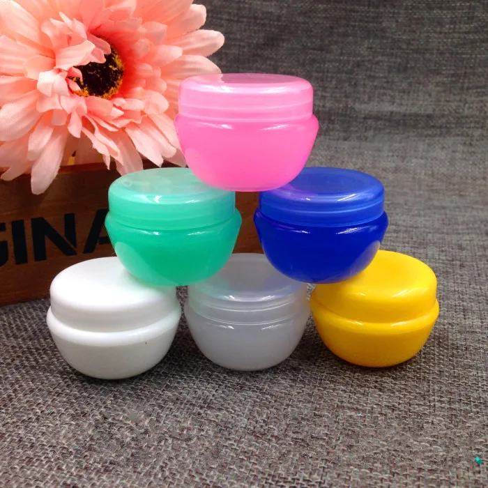 

10ps High Quality, Empty, colorful, 10 Gram Plastic Pot Jars, Cosmetic Containers, With Lids printable custom logo refillable