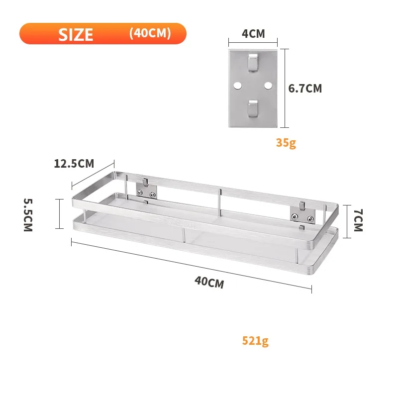Кухонный стеллаж для приправ из нержавеющей стали, стойка для специй, Rree, пробивная приправа, стеллаж для хранения приправ, кухонная полка - Цвет: SS304(40CM)