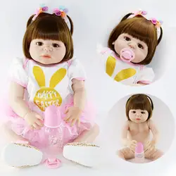 57 см Новое поступление полное Силиконовое боди возрождается детские игрушки куклы как настоящие 22 дюйма для новорожденных девочек