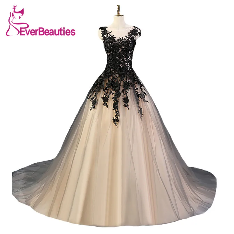 

Evening Dress Long 2019 Tulle Lace Appliques Ball Gown Evening Party Dress Sleeveless robe de soiree longue
