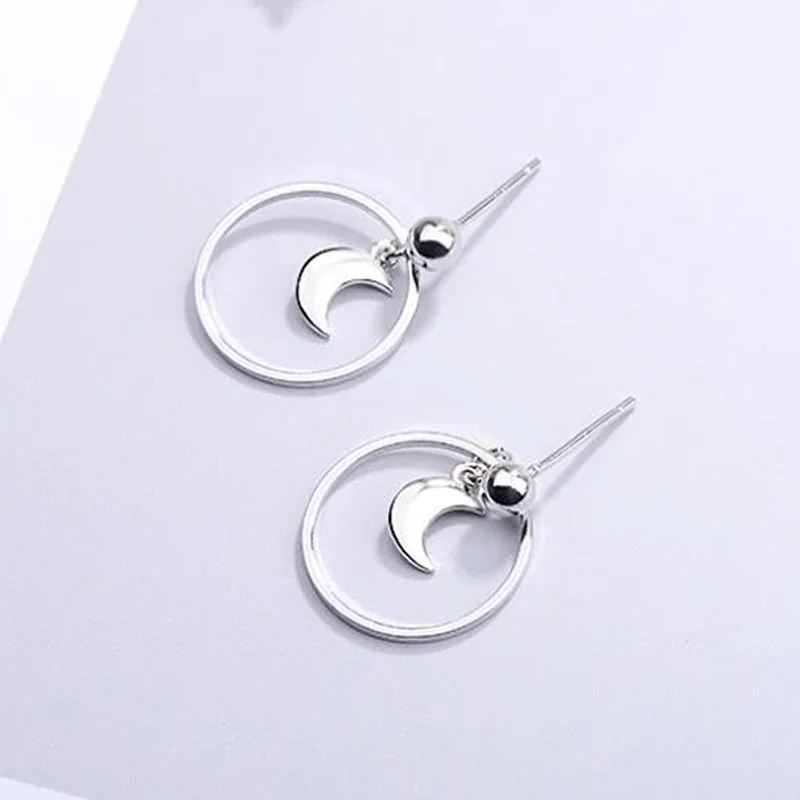 SMJEL корейский стиль Полумесяц Серьги гвоздики для женщин Прекрасный Элегантный круг серьга в форме Луны подарки на день рождения Brincos
