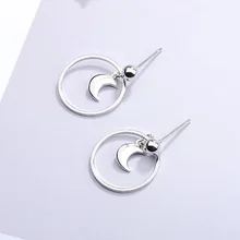 SMJEL корейский стиль Полумесяц Серьги гвоздики для женщин Прекрасный Элегантный круг серьга в форме Луны подарки на день рождения Brincos