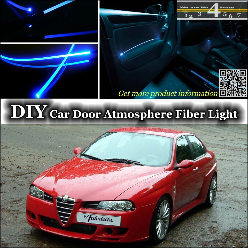 

interior Ambient Light Tuning Atmosphere Fiber Optic Band Lights For Alfa Romeo 156 AR Inside Door Panel illumination Tuning