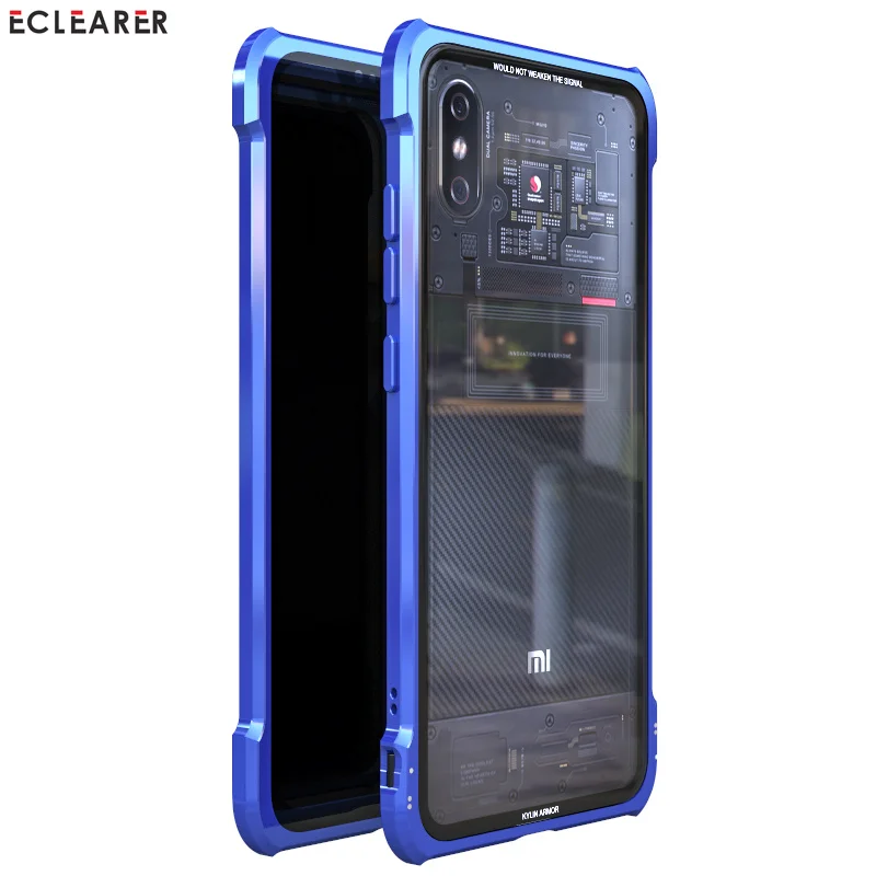 Алюминиевый металлический бампер+ чехол из закаленного стекла для Xiaomi mi 8/mi 8 Pro, роскошный противоударный чехол для Xiaomi mi 8 mi 8 Explorer