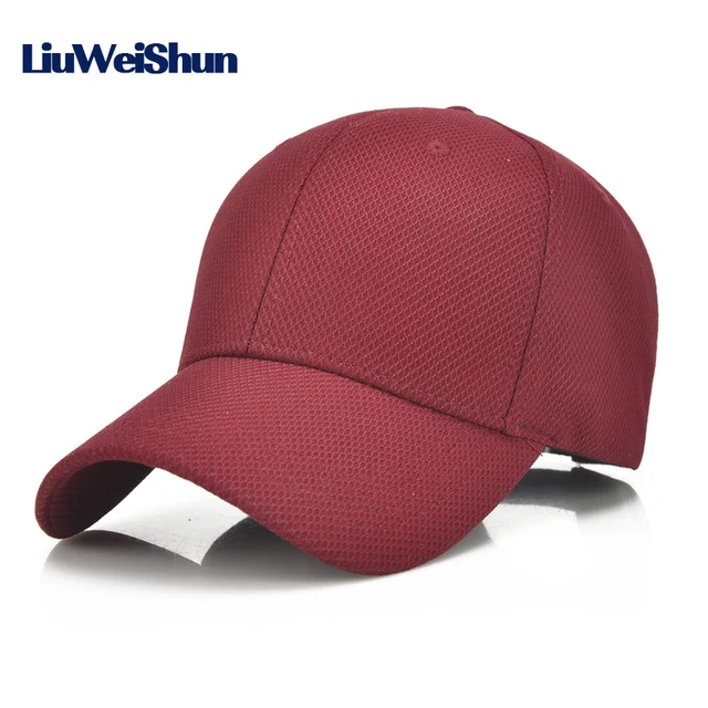 [LWS] Simple Quick Dry Wine Red Solid Casual Baseball Caps Women Summer Light Outdoor Cap Hats
