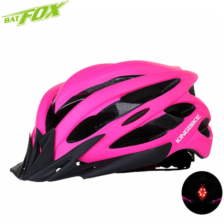 Bicycle Helmets Matte Pink Women Bike Helmet Back Light Mountain Road