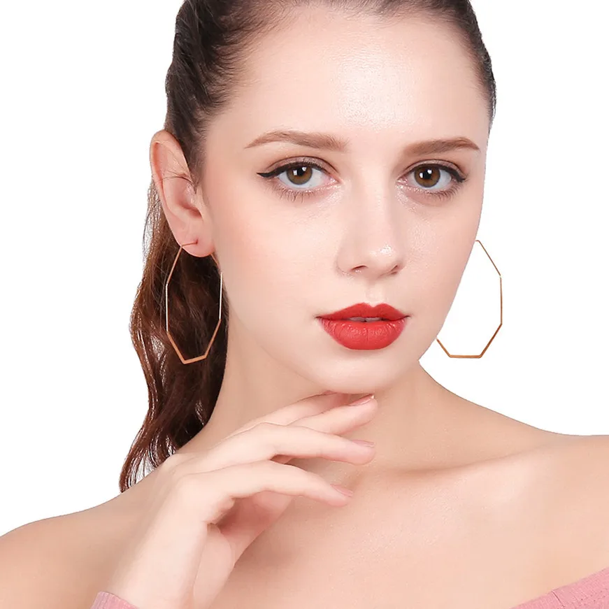 

New Fashion Lady Women Earrings Thin Round Big Large Dangle Hoop Loop Earrings Welry Female Accessories Pendientes Oorbellen