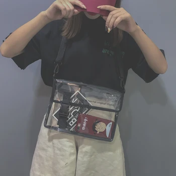 

Bag female new ins super fire slung student transparent fairy jelly fashion wild Korean version of the Di Di package
