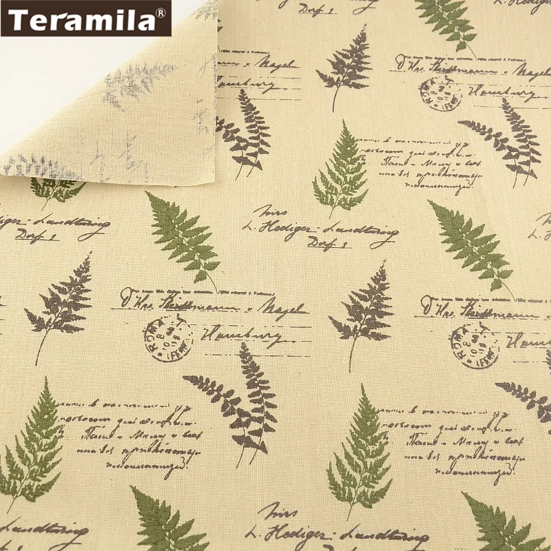 

Sewing Material Tissu Tablecloth Print Grass Design TERAMILA Home Textile Cotton Linen Fabric Pillow Bag Curtain Cushion Pillow