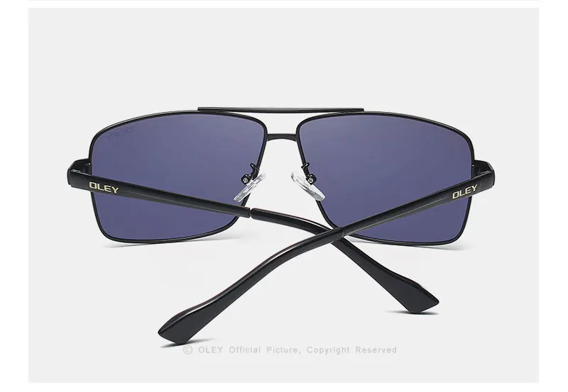 OLEY, квадратные мужские поляризованные солнцезащитные очки, оправа из нержавеющей стали, модные женские летние дорожные HD очки для вождения, антибликовые очки