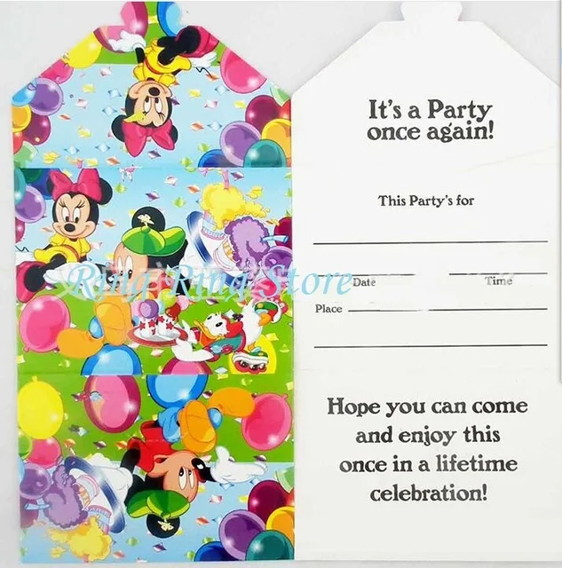 Lovely Mickey Mouse Party Invitation Card For Any Holiday Party