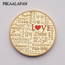 Custom commemorative coins Love coin mood love gold and silver coins Foreign currency coins Metal badge medallion Gift