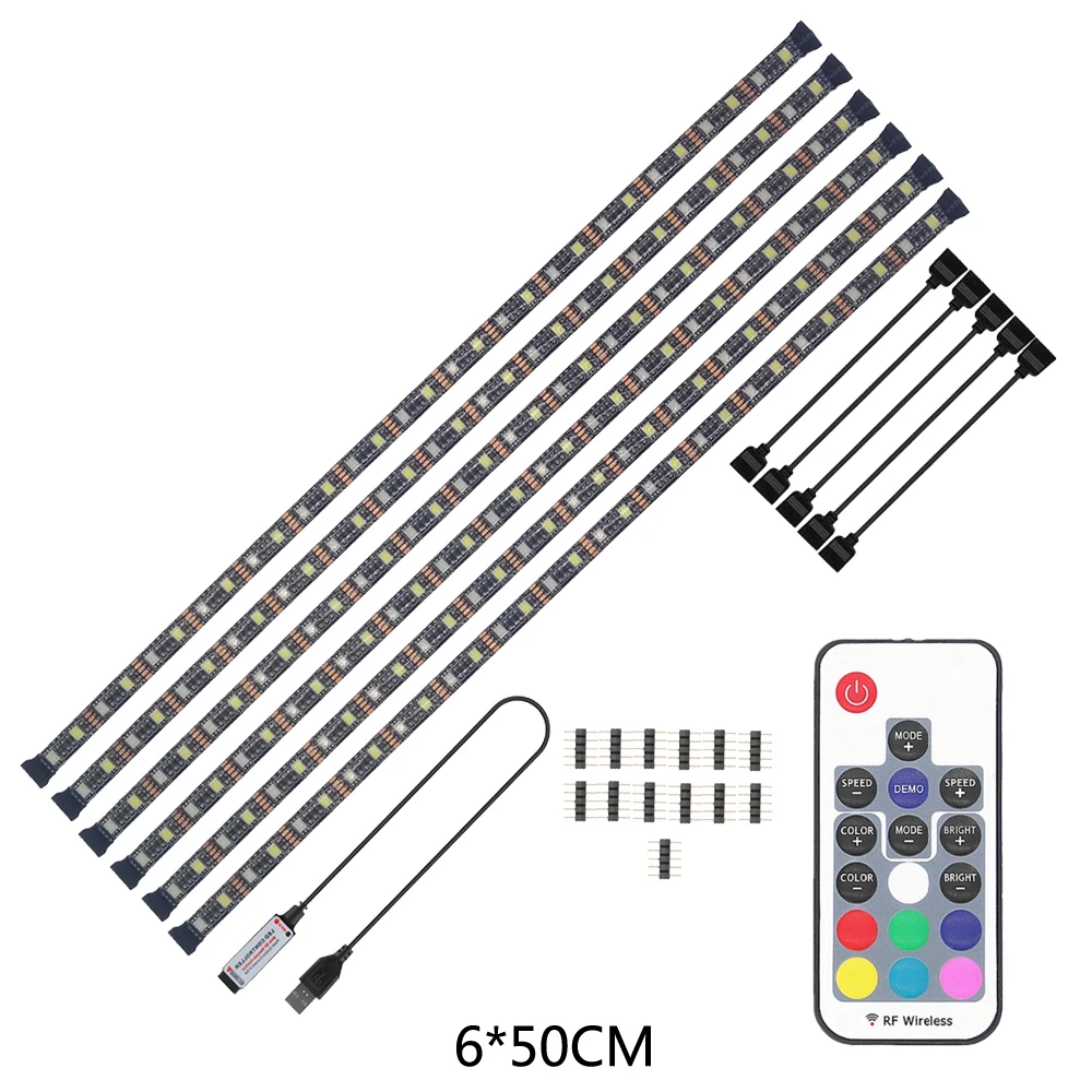 

50CM 1M 2M 3M 4M RGBW RGBWW USB LED Strip Light 5050 With 14Keys RF Remote Controller For PC TV Background Lighting DC5V
