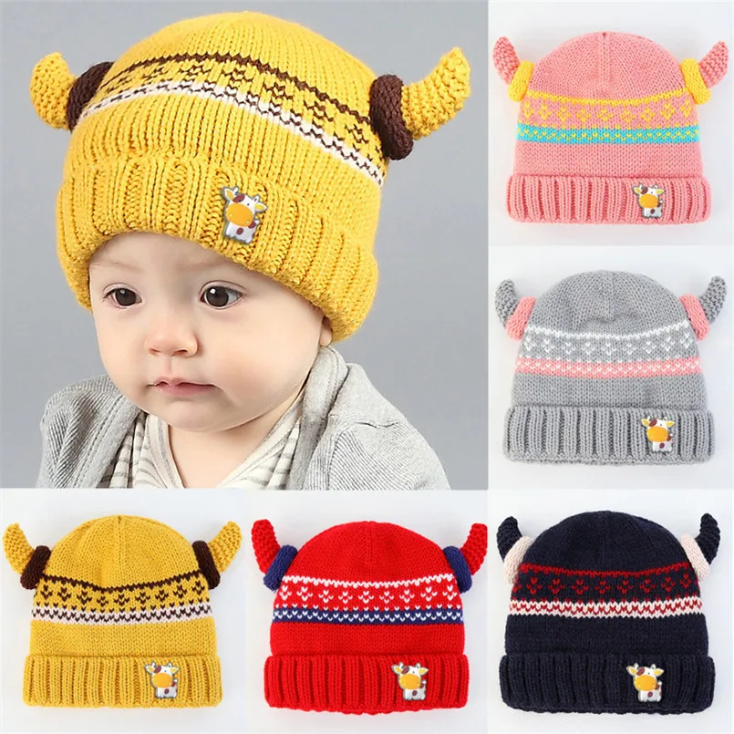 2018 Новый Модная одежда для детей, Детская мода ChildrenCute зимняя детская одежда для девочек мальчиков теплые шерстяные шапки Шапки czapki dla dzieci