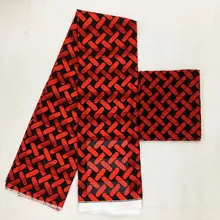 Последние Красные имитированные шелковые африканские ткани печать Анкара Audel ткань и нигерийская шифоновая кружевная ткань для платья MOR-14