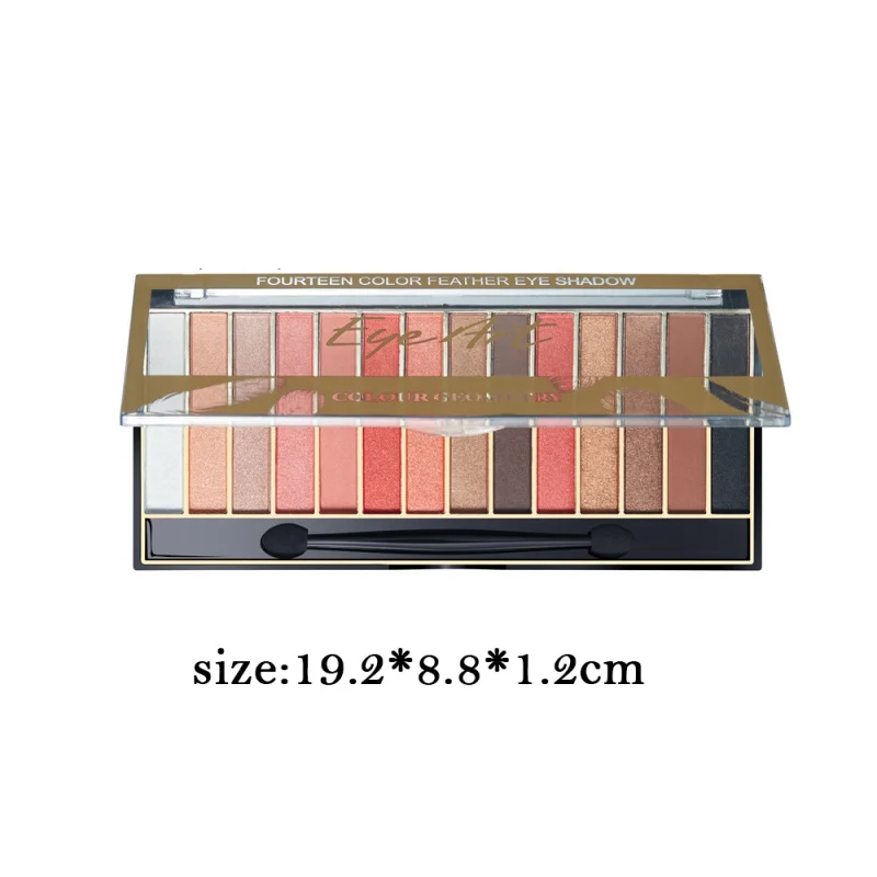 

14 Colors Glitter Matte Shimmer Eyeshadow Palette Long-Lasting Cosmetic Waterproof Professional Eye Shadow Powder