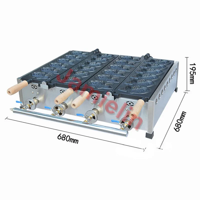 Jamielin самая популярная LPG газовая Рыба Форма Taiyaki машина Двойная плата 12 шт. Корея Рыба Форма корейский Taiyaki вафельный торт духовка