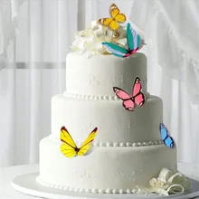 42 шт Смешанные бабочки съедобные клеевые вафли рисовая бумага бабочка торт кекс топперы День рождения Свадебные вечерние украшения торта