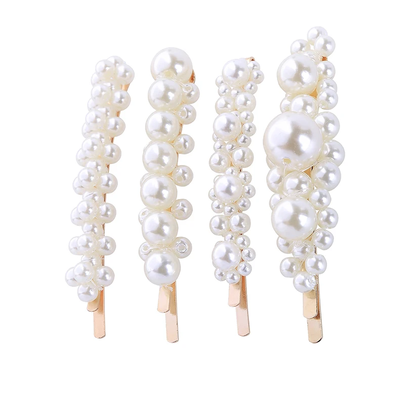 

Acrylic Imitation Pearl Three Kinds Of Barrettes 2019 Newest Design Fashion Women Hairpins Best Friend Gifts Hair Jewelry