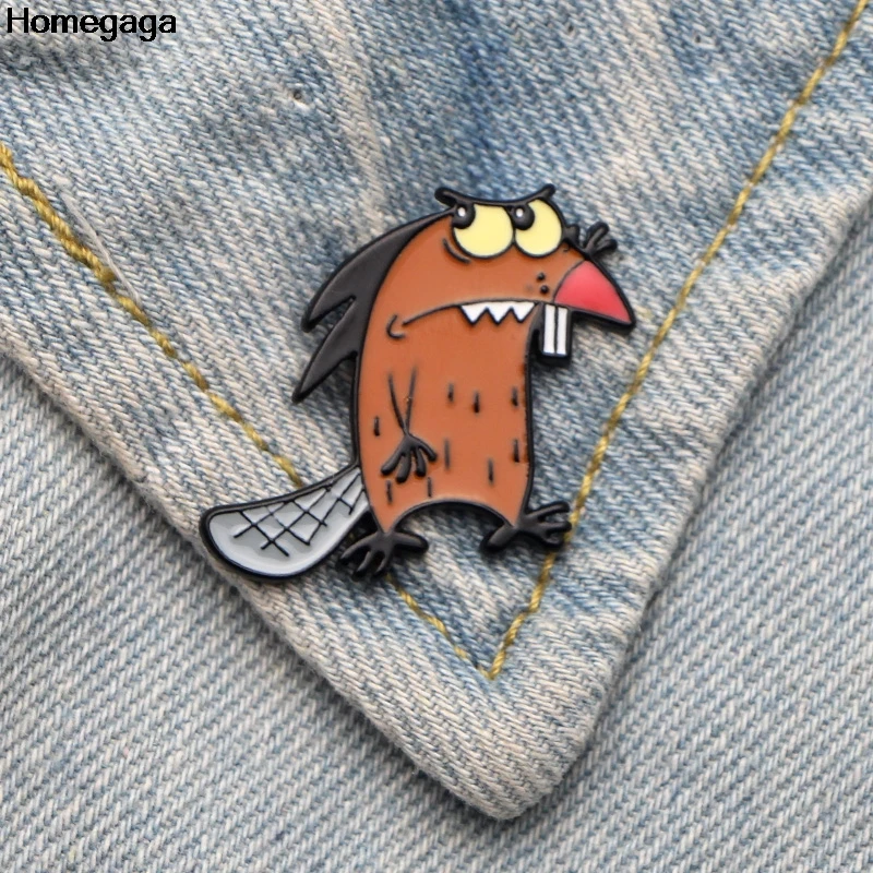 Homegaga Angry Beavers металлические цинковые эмалированные Булавки модные медали para рюкзак рубашка сумка броши значок для мужчин женщин D2024