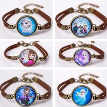 Ювелирные изделия, Модный женский стеклянный браслет с шармом, милый мультяшный кожаный браслет, браслеты, подарок для детей