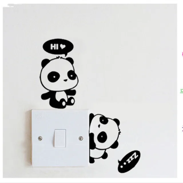 DIY Funny Cute Panda Switch  Stickers  Wall  Stickers  Hi 