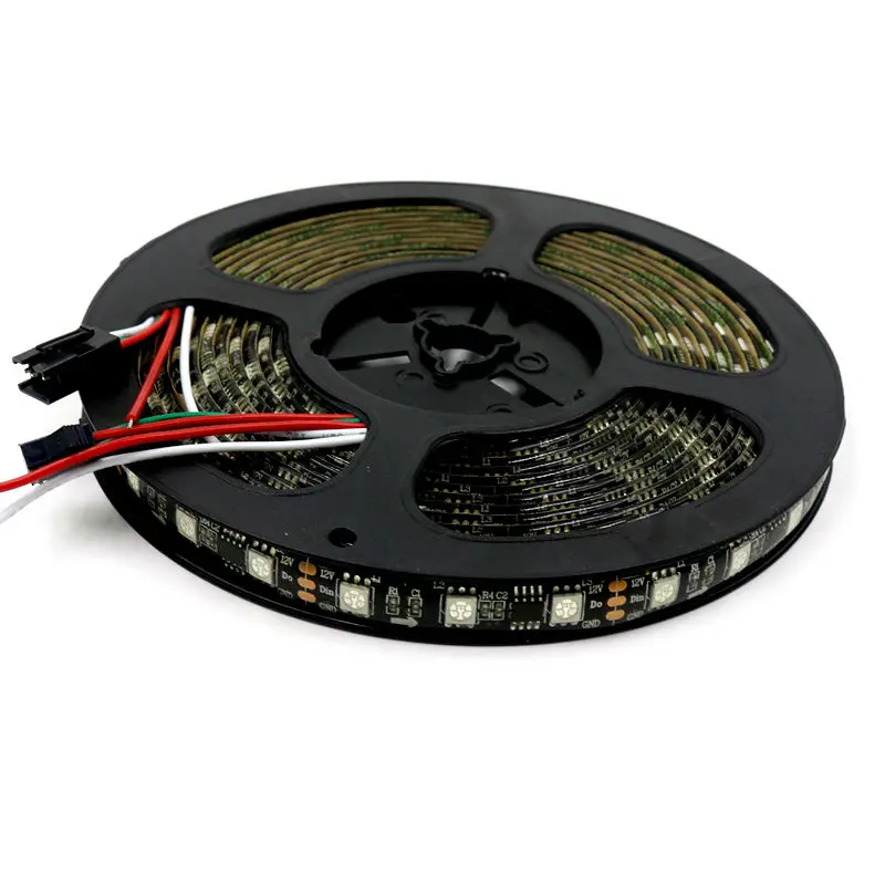 Dc12v WS2811 60 светодиодов/м 20 пикс./м Адресуемая rgb Светодиодная лента 5050 smd