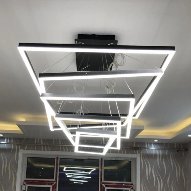

Post-modern living room chandelier Restaurant study room clothing store decoration lamps Aluminum acrylic chandelier led fixture