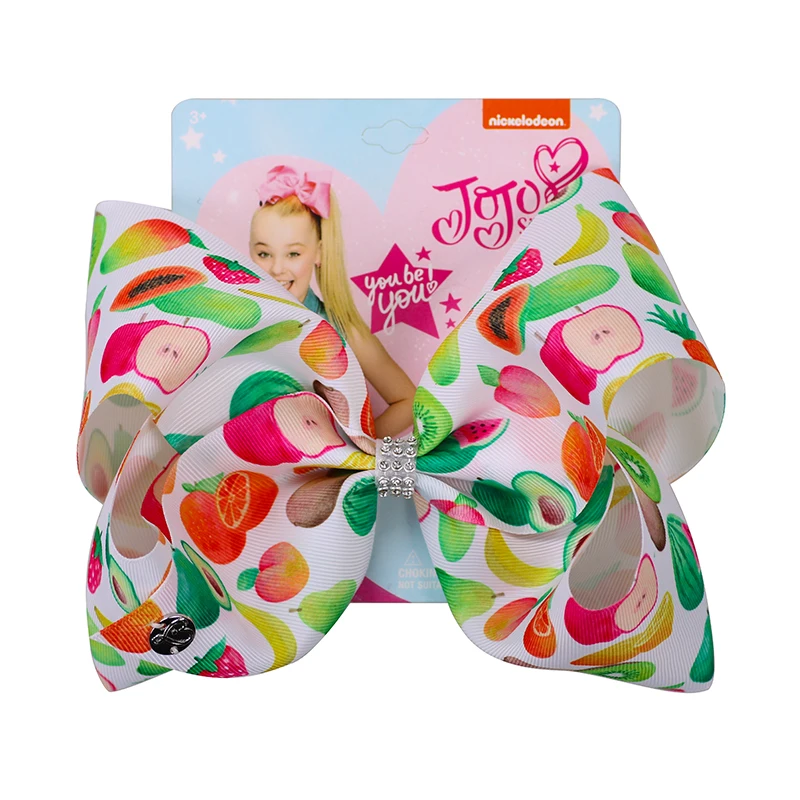 

8" Hair Accessories Jojo Bows for Girls Jojo Siwa Large Fruit Hair Bows for Girls with Clips Bowknot Handmade Hair Accessories