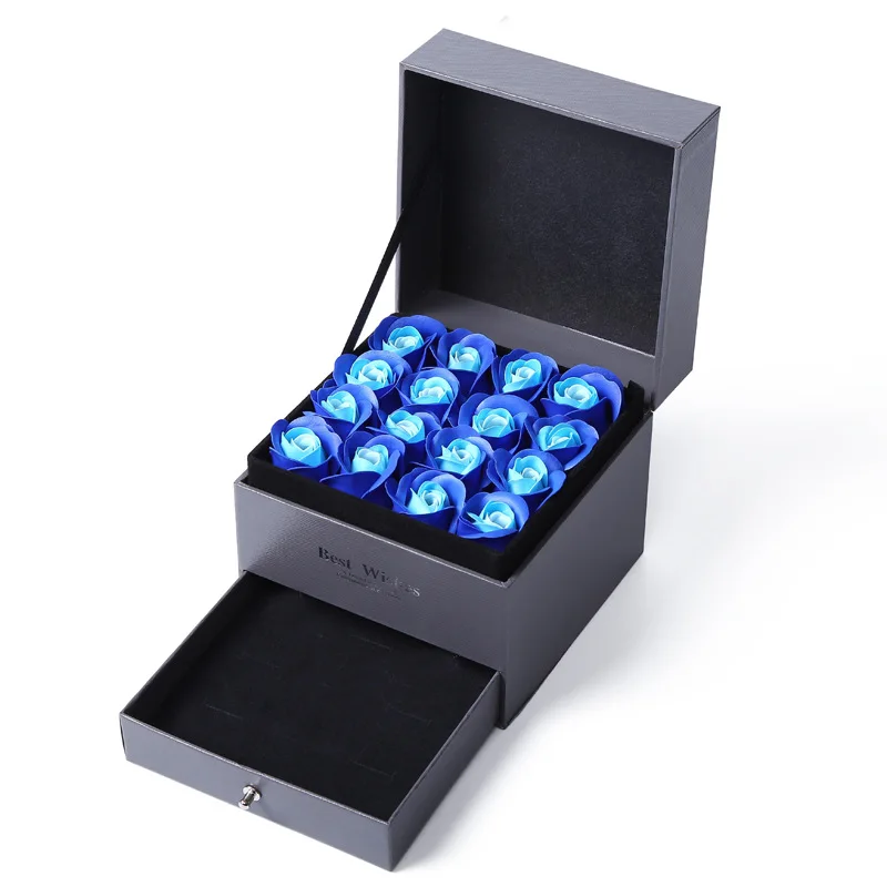 Ювелирное ожерелье особенная Подарочная коробка двойной выдвижной ящик мыло цветок Праздник подарок Рождественский подарок практичный