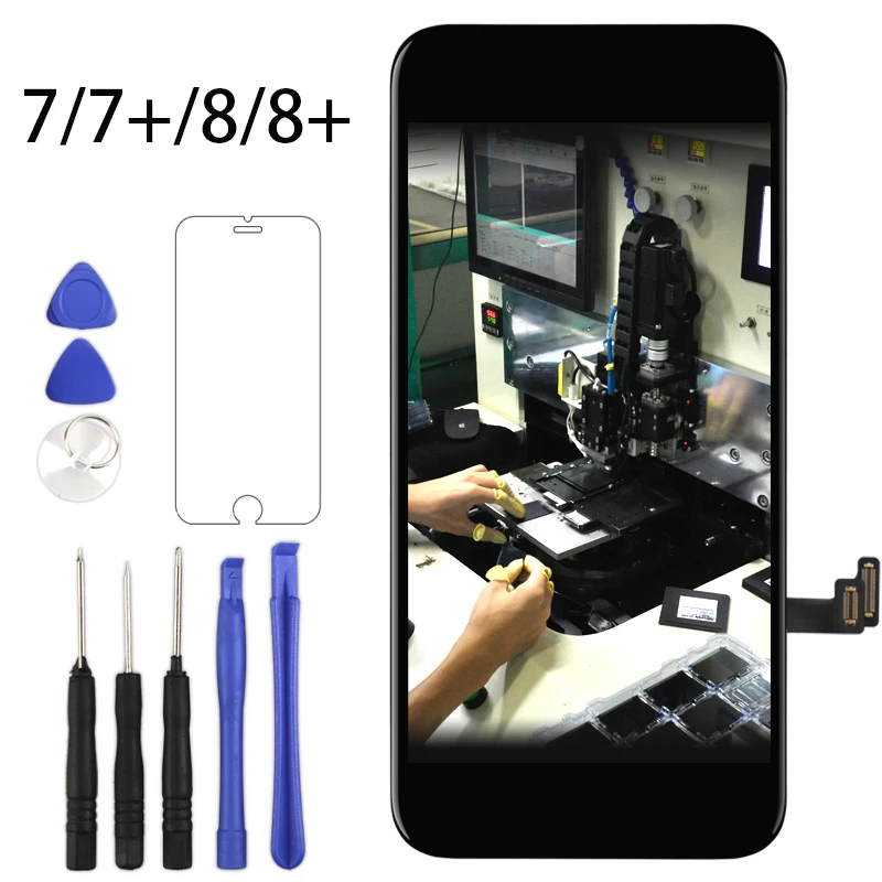

LCD Touch Screen AAA+++ Black White No Dead Pixel Panel For iPhone 7 7 Plus LCD Display Digitizer Assembly For iPhone 8 8 Plus