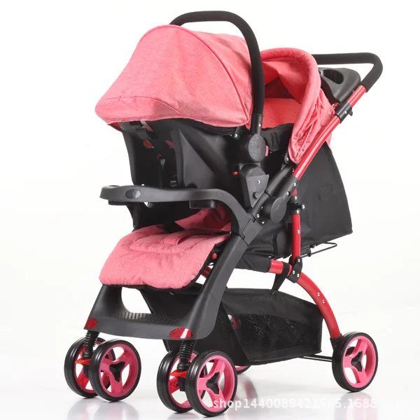 Несколько детских колясок 2 в 1 с автомобильным сиденьем четыре колеса коляска двунаправленная Push ручка Складная коляска с корзинкой для новорожденных