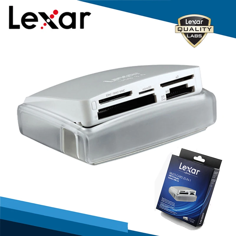 Lexar CF SD XD M2 25 в 1 Многофункциональный всплывающий считыватель карт памяти с двумя слотами USB3.0 Белый светодиодный высокоскоростной 500 МБ/с./с совместимый с USB