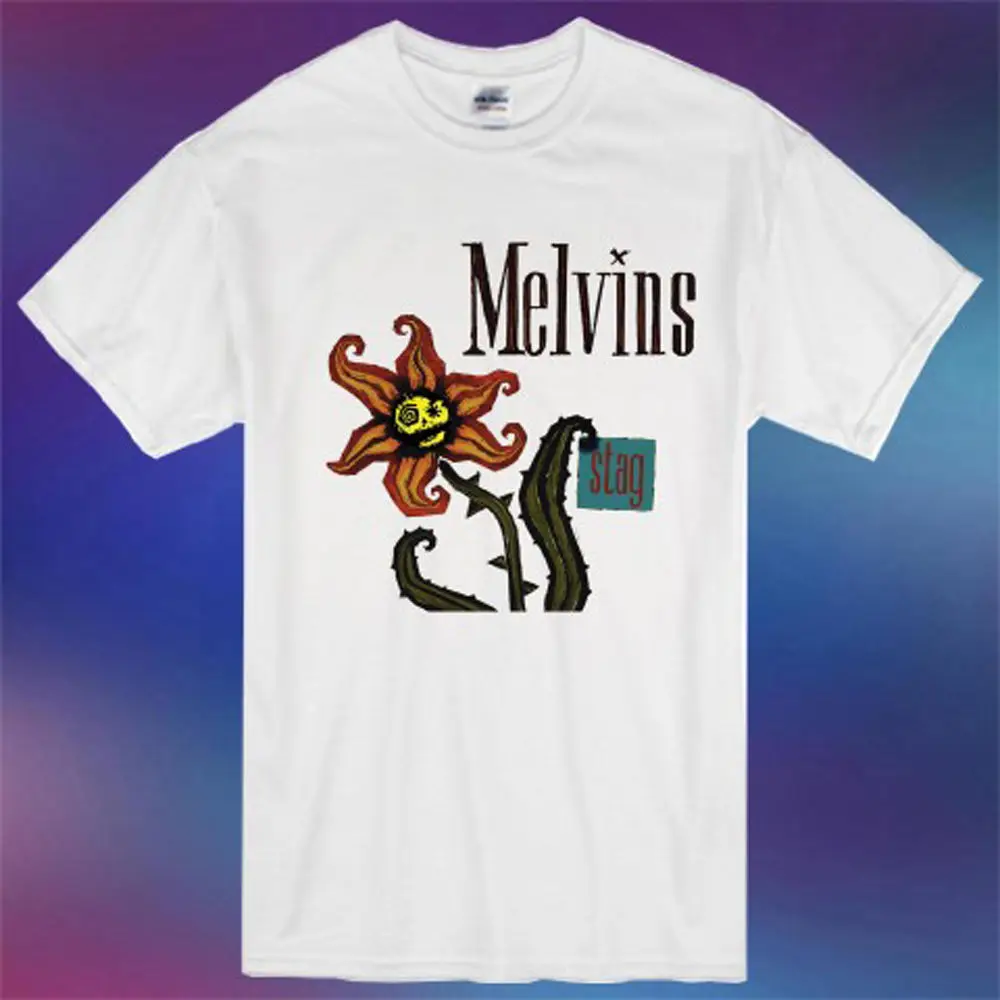 Gildan New The Melvins STAG Rock Band Album Cover Logo Men's White T-Shirt Size S-3XL | Мужская одежда