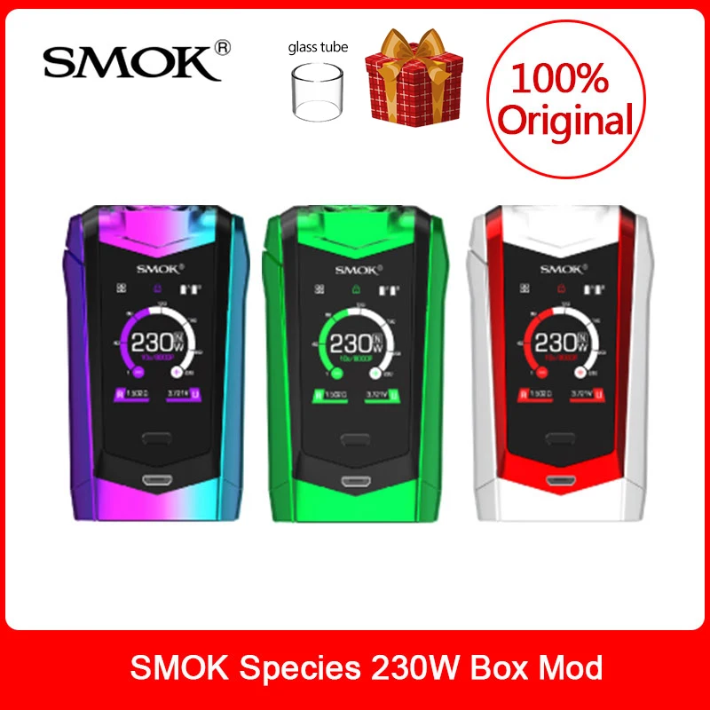 Original SMOK Species Mod 230W Touch Screen Mod VW/TC Box Mod 18650 Battery For Electronic cigarette vape species kit
