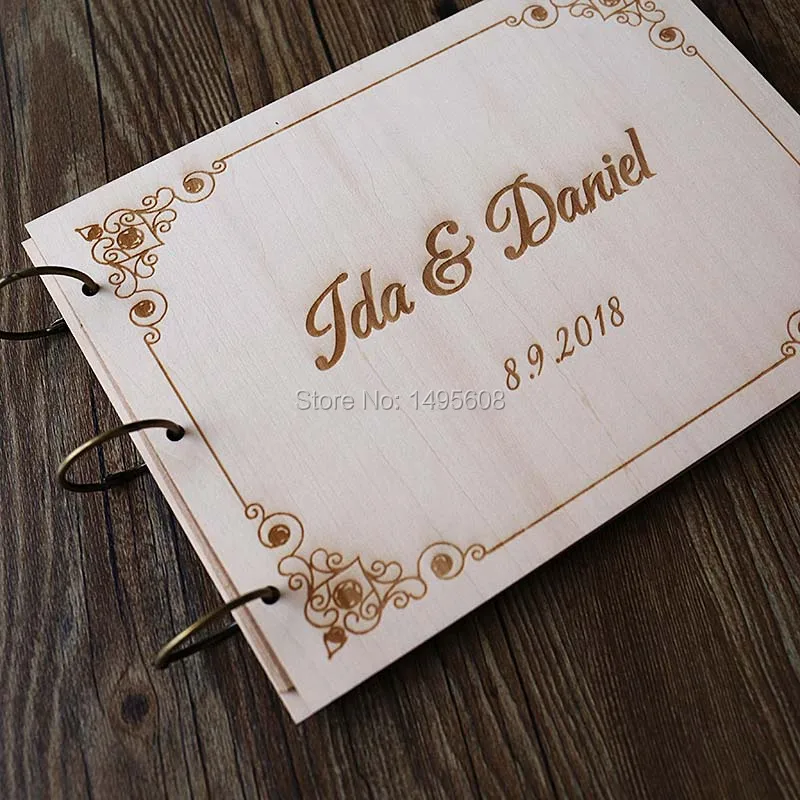 Personalized Wedding Guest Book Modern Wood Guestbook Personalized Wedding Guest Book Modern Wood Guestbook Custom Engagement Anniversary Gift Boho In Photo Als From Home