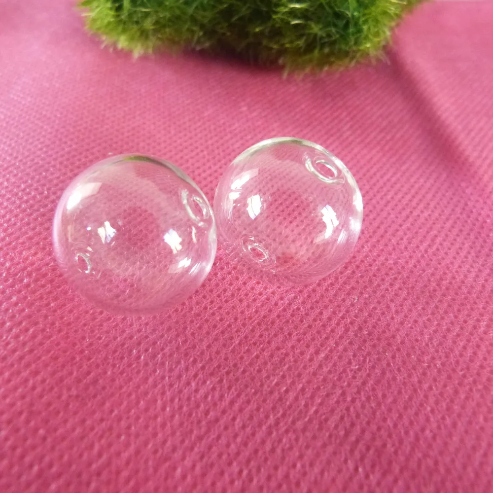 

16/20/25/30mm round clear glass globe bottle with 2mm hole wishing pendant vial(empty bottle)-size option