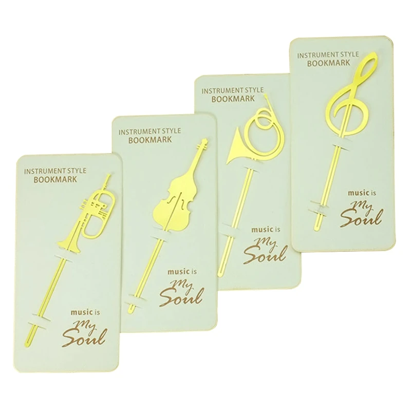 Новый Kawaii милые золото Музыкальные инструменты металлические Книга маркеры закладки для книжная бумага клипы Офис школьные