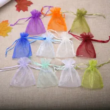 7,5*10 см подарок из органзы мешочек для украшений комплект карман Свадебные Рождественские вечерние сумки прозрачная пряжа мешок 50 шт