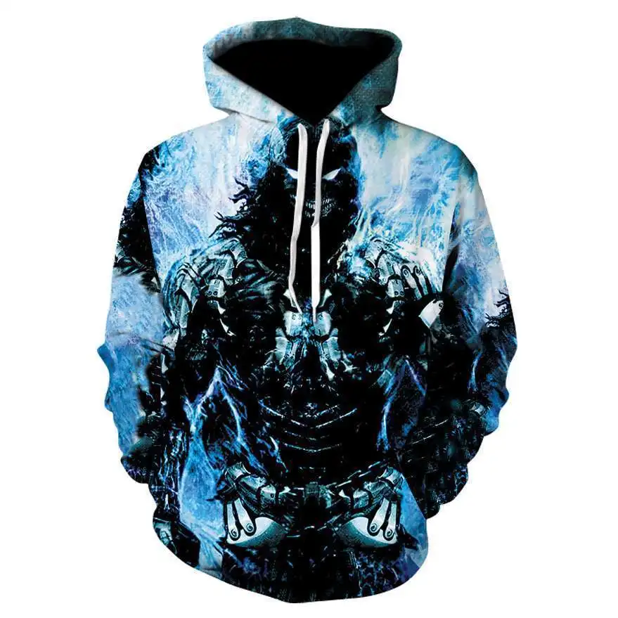 

Sell hot new fashion summer men's printing 3D personality fashion leisure jacket nightmare violent wolf Hoodie Size man