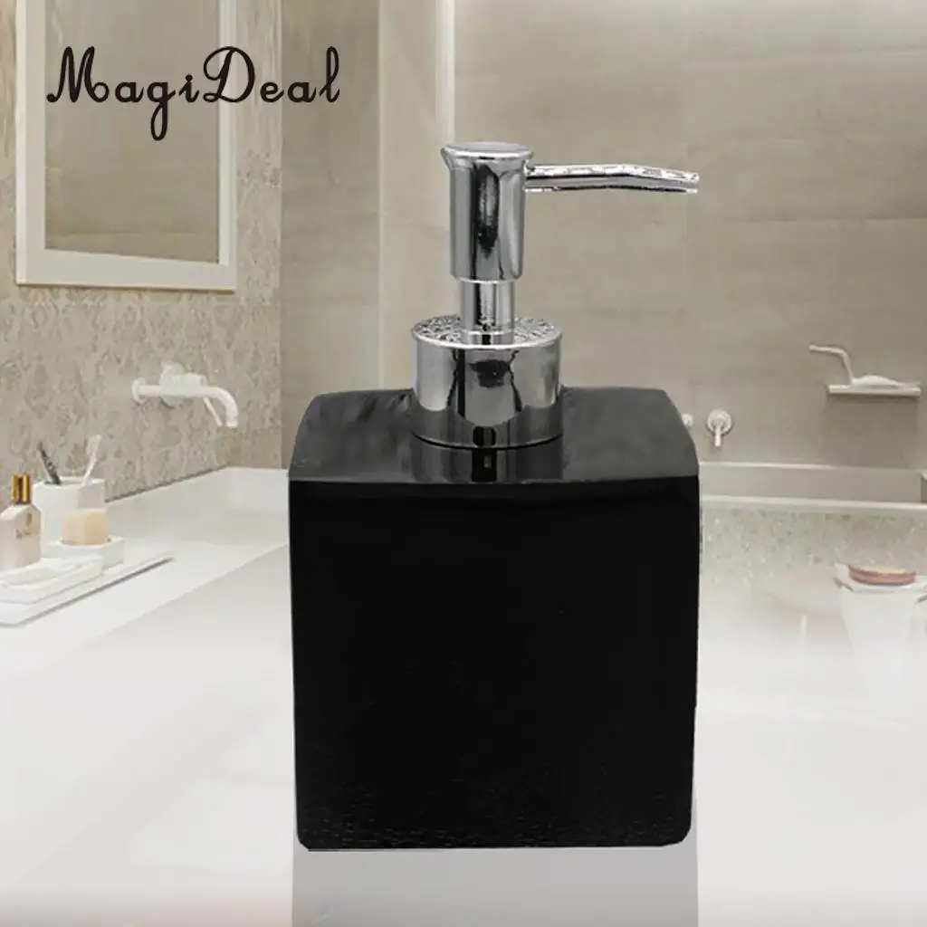 Fashion Resin Soap Dispenser Bathroom Pump Storage Bottle  Black