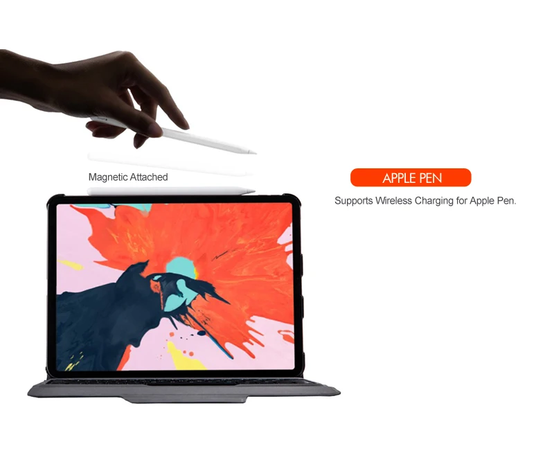 Чехол с клавиатурой witsp@ d для iPad pro 1" 12,9", Чехол «Все-в-одном», беспроводной чехол с клавиатурой Bluetooth и держателем для карандашей iPad и зарядкой
