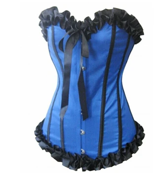 

New Sexy Boned Corset Basque and Thong Lingerie Laced Costumes Set 2035 S-2XL corset