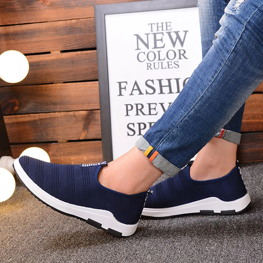 

Lightweight mesh running shoes for men Men's Summer Breathable Mesh Casual Flat Shoes Non-Slip Comfortable Sneakers#g4