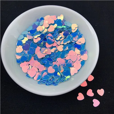 1 упаковка 3 мм 4 мм 6 мм сверкающие сердце свободные пайетками для ногтей, свадебные украшения конфетти, кристалл грязи аксессуары - Цвет: Light Blue