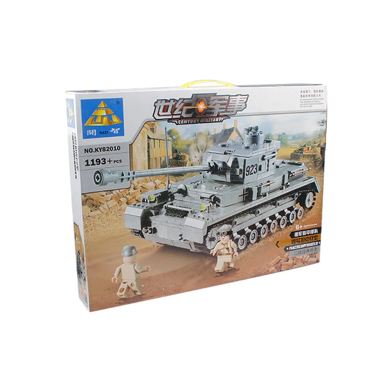 KAZI большой Танк Panzer IV 1193 шт. строительные блоки Набор строительных блоков военная