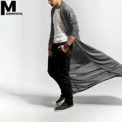Moomphya мужская одежда 2019 Тренч Мужская Уличная Хип-хоп Длинная ветровка кардиган простая модная мужская верхняя одежда пальто