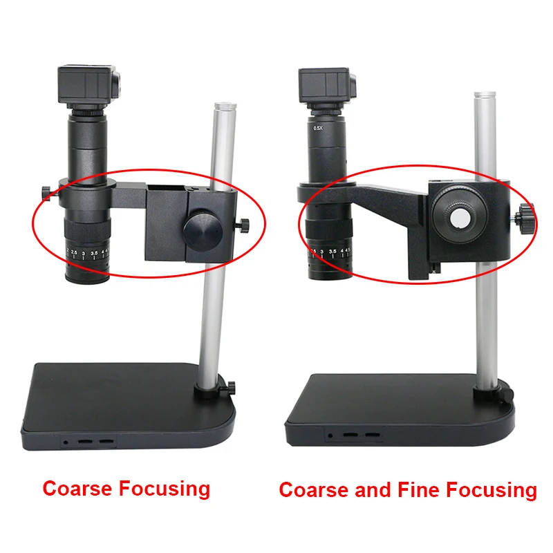 0.7X-4.5X Zoom Monocular Lens C-mount Eyepiece Lens Digital Microscope with 5.0 MP USB Camera Focus Adjustable Stand