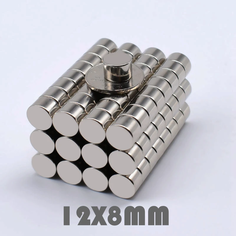

20/50/100Pcs 12x8 mm Neodymium Magnet Strong Round Magnet N35 12*8 mm Search Magnet Rare Earth Magnets For Crafts Gallium Metal
